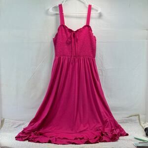 New caracilia women’s L pink sundress with pockets and ruffles  femine,